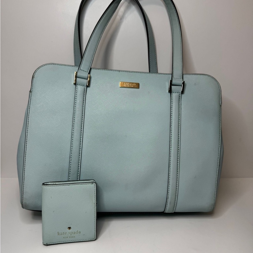 Kate Spade Tote Bag Newbury Lane Miles Saffiano Leather 3 Compartment w/ Wallet